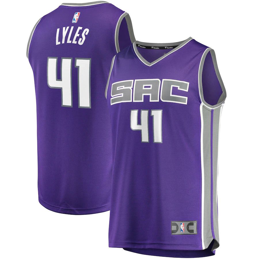 Men Sacramento Kings 41 Trey Lyles Fanatics Branded Purple Fast Break Replica NBA Jersey